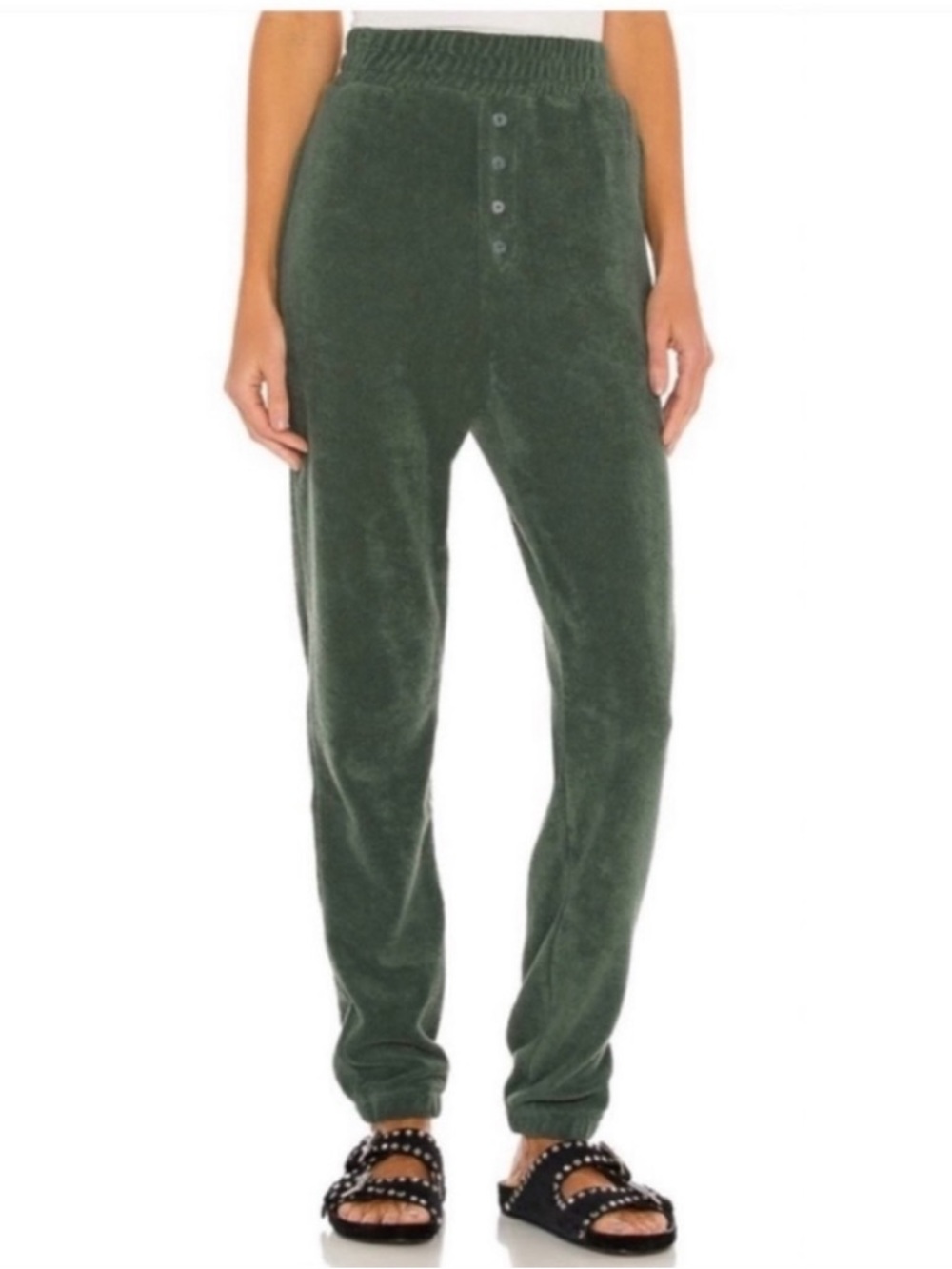 Tularosa Pine Green Terrycloth Joggers XS Lounge Pants $128 (Revolve)